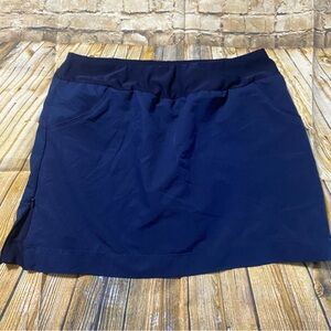 Mondetta Blue Striped Stretch Waist Pockets Zipper Side Golf Tennis Skort